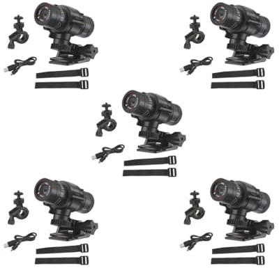 Tityvirnix 5 set Alloy Motorbike Helmet DVR Video Camera Removable 600mAh DC 5V Battery Operated 120 Degree 30fps Waterproof Mini Camcorder