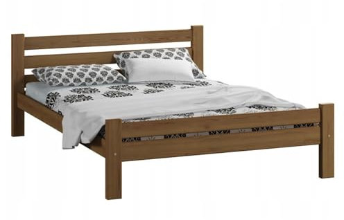 Home Collective Bett 120x200, Bettrahmen, Holzbett mit Lattenrost | Massives Kiefernholz | Stabil & Langlebig | 210x132x72 cm (BxTxH) | Eiche