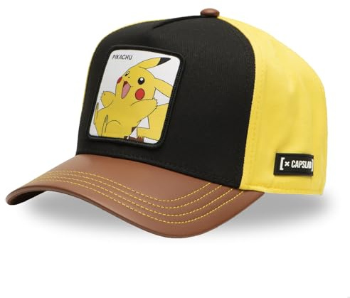 Pokémon truckerkeps för män och kvinnor, justerbar med snapback, Brun/svart/gul, One size