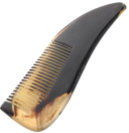 Beavorty Pettine Massaggiante Ergonomico in Corno Naturale Per Ricci Strumento Per Parrucchieri Finitura Liscia