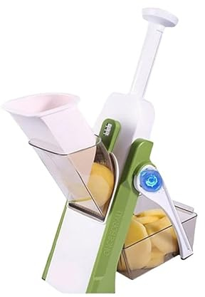 inovia Slicéo–Mandoline manuelle multifonction en acier inoxydable - Sécurité, Lame en Acier Inoxydable, Coupe Légumes en Julienne, Cubes et Patate Frite