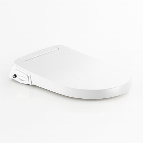 LUXEART VALERA D – Dusch-WC Bidet-Aufsatz (D-Form) mit Doppeldüse für vordere & hintere Intimreinigung, Druckregulierung, Soft-Close, abnehmbar, einfache Montage, ohne Strom – hygienisch & nachhaltig