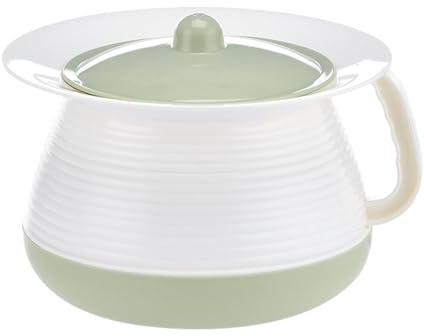 Urinflaska, Kammarkruka med lock, unisex spottburk Bärbar sängpanna Kisskruka vid sängkanten Hink med handtag for äldre hushåll(Green)
