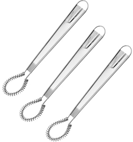 3-Piece Mini Whisk Set for Efficient Mixing of Eggs, Sauces, and Beverages - Stainless Steel Construction with Ergonomic Handle