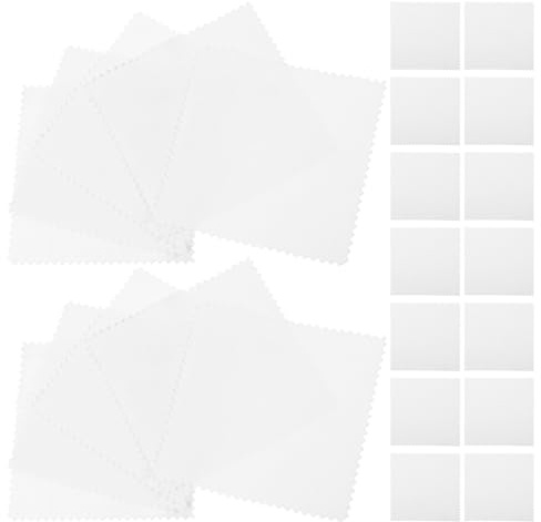 ROMISBABA Lot de 50 Chiffons de Polissage Bijoux et Argenterie Microfibre 8x8 Cm Blanc Nettoyage Anti-oxydation pour Bagues Lentilles Écrans Usage Domestique Professionnelle