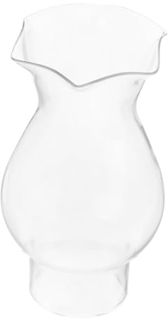 Toyvian Pantalla de Vidrio para Lámpara de Aceite Vintage Chimenea Transparente con Borde Enrollado y Extremo Acampanado Compatible con Lámparas de Queroseno Clásicas y Linternas Antiguas