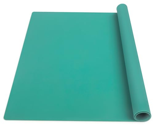 SOSMAR Groß Silikonmatte zum Basteln 70 x 50cm, B2 Bastelunterlage für Malen, Epoxidharz Handwerk, Knetunterlage, Tischmatte, Antihaft & Waschbar Malunterlage für Kinder (Grün)