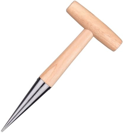 SHINEOFI Widger Gartengerät Holzfarben Pflanzlochbohrer Ergonomisch Handlich Für Setzlinge Umpflanzen Und Düngen Gartenzubehör Pflanzhilfe