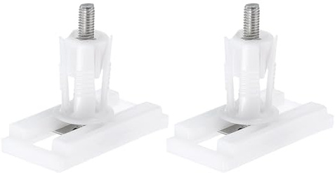 QUARKZMAN 2 Stück Toilettensitz Scharniere 50mm Blindloch Rechteckige Schrauben Mit Muttern Unterlegscheiben Toilettensitz Oberer Deckel Befestigung Weiß