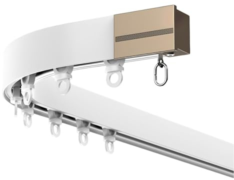 Flexible Biegbare Vorhangschiene Gardinenschiene Aluminiumlegierung Vielseitiges Vorhangschienensystem Für Raumteiler, Kinderzimmer/Büro/Zuhause(White Wall,200cm(2 * 100cm))