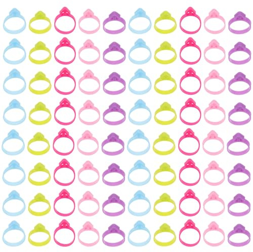 SILENRADAWN 100 Pezzi Clip per À Poche in Silicone Alimentare, Anelli di Tenuta Riutilizzabili per Sacchetti Decorativi, Mollette per Cupcake per Uso in Cucina e Pasticceria