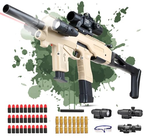 SK MISS Spielzeug Pistole Kinder, Toy Gun mit Zubehörsets, Aufgerüstete Pistole Spielzeug mit 30 Weicher Schaumstoffkopf, Geburtstags, Weihnachts
