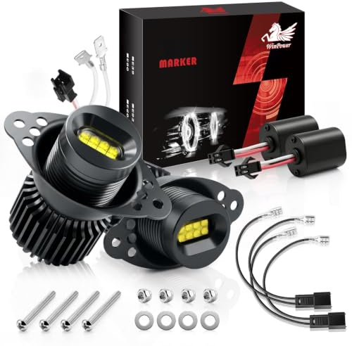 WinPower Angel Eyes E90/E91 LCI 2009-2011 Anneau lumineux 63112179077 Feux de position Feux de jour 12 W, sans erreur, blanc 6000K, lot de 2