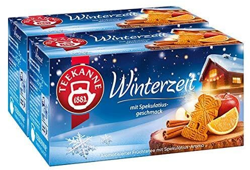 Teekanne Wintertee Winterzeit, Früchtetee mit Spekulatiusaroma, 2er Pack (2 x 20 Teebeutel)