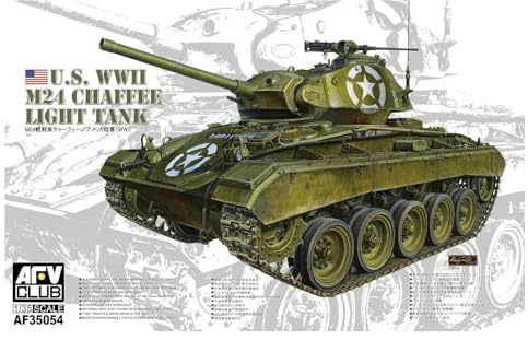 AFV Club 1:35 WWII M24 Chaffee Light Tank Modellbausatz Panzerfahrzeug für Erwachsene unisex, Militär, 16 cm, 1 Count