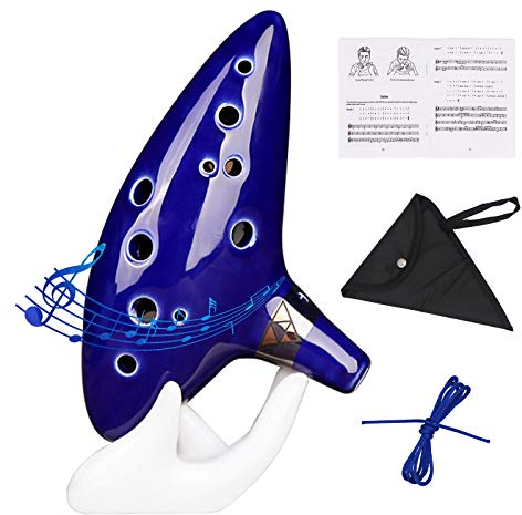 ZETONG Zelda Ocarina 12 Hole Alto C Crackle Pattern Ocarina with Text Book and Protective Bag,Perfect for Beginners and Professional Performanc Blue