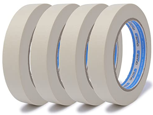 gws 4 Rollen Maler-Kreppband zum Abkleben, Abdecken, für präzises abkleben bei Malerarbeiten 19 mm x 50 m