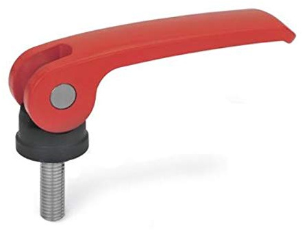 Tenditore eccentrico rigido, rosso, leva 101 mm, vite M8, 50 mm