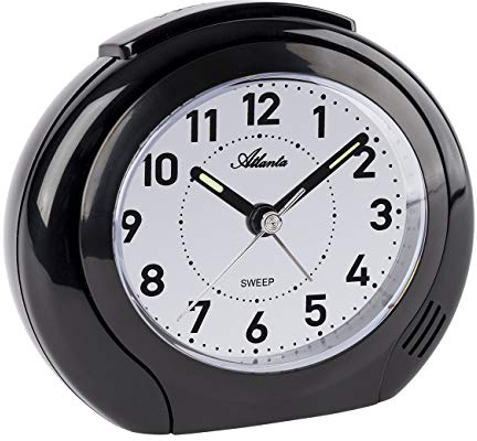 Atlanta Wecker ohne Ticken Große Zahlen Analog Quarz Weiß - 2140/7