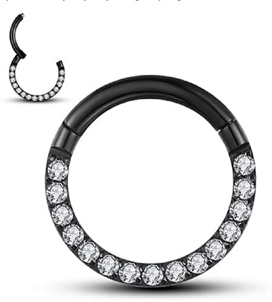AVNIS Nasenringe für Damen - Edelstahl Klar CZ Stein Nasenring Hoop - 16G Tragus Ohrring in Silber - Elegant und Modern Helix Piercing Schmuck