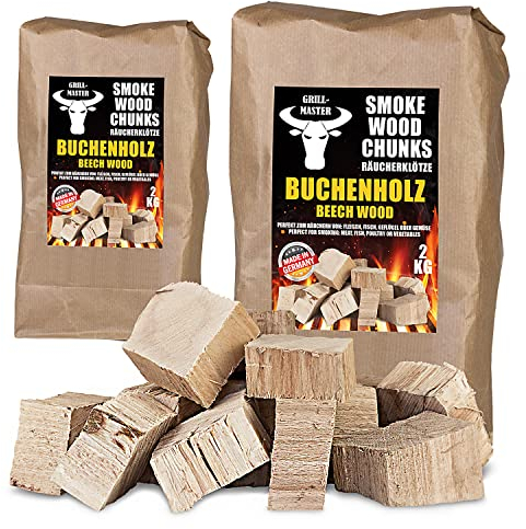 Smoker Grill Chunks per barbecue, faggio, affumicatura, 4 kg, XXXXL, forno per affumicare, barbecue, affumicare, accessori per affumicare, affumicare, braciere, patatine