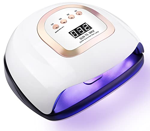 NEFLSI 220W LED UV Lampe Nageltrockner für Nägel 57 LED Nagellampe mit 10/30/60/99s Timer Infrarot Sensor Aushärtelampe für Nägel Schnell Trocknender Nagel Lampe für Finger/Zehennagel Gel