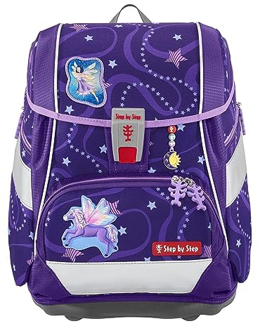 Step by Step Schulranzen-Set 2IN1 Plus, Ninja Yuma, 6-teilig, schwarz-rot, ergonomischer Tornister mit Reflektoren, höhenverstellbar mit Hüftgurt, für die 1. bis 4. Klasse, 19L