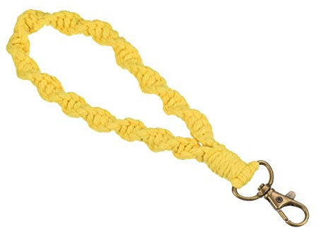 PATIKIL Polso Cordino per Chiavi, Intrecciato Intrecciato Portachiavi Polsino Portachiavi Mano Polso LanIarde, Giallo