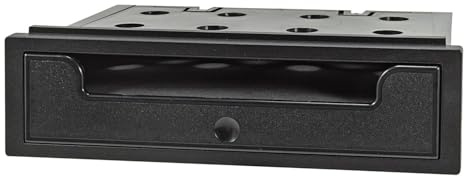 tomzz Audio 2400-037-2 Ablagefach Schacht Kunststoff mit Auflagekante Höhe 50mm schwarz mit abklappbare Klappe für z.B. Handy