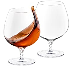 Wilmax Verres à cognac fabriqués à la main - Lot de 2-550 ml - champagne - Verre à brandy - Verres à boire - à cocktail - à grappa - à liqueur