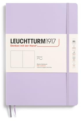 LEUCHTTURM1917 368152 Notizbuch Composition (B5), Softcover, 123 nummerierte Seiten, Lilac, Blanko | 123 nummerierte Seiten, Fadenheftung, 2 Lesezeichen, Falttasche, Verschlussgummi