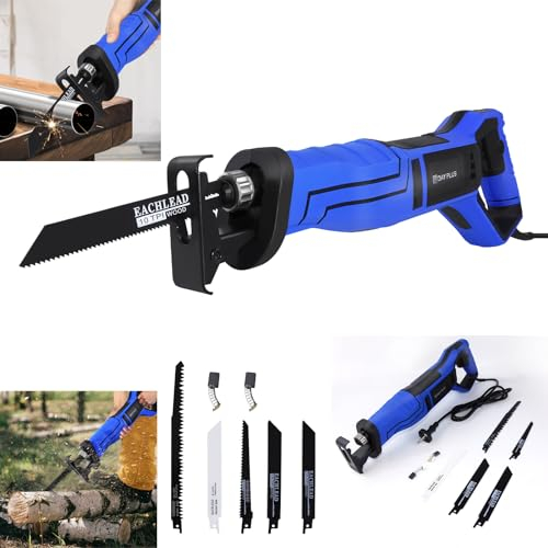 Scie Sabre électrique Scie Alternative, 900W Professional Scie à bois Pour Plastique, Métal, Vitesse Variable 0-2800 SPM, Course de Coupe 28mm, 5PCS Lame de Scie Gratuite