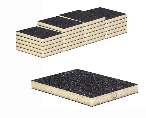 Schleifschwamm Schleifmatte 22 Stück Schleifschwämme grobe bis feine Körnungen Hier K120 für Holz Lack Metall Trocken u. Nass Schleifen waschbar u. wiederverwendbar Schleifklotz