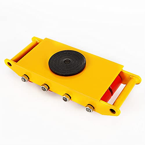 Industriell transportvagn möbelroller plattformsvagn rullbrädor transport maskinskoter 12T 360 grader gul PU Dolly Skate 26 400 pund