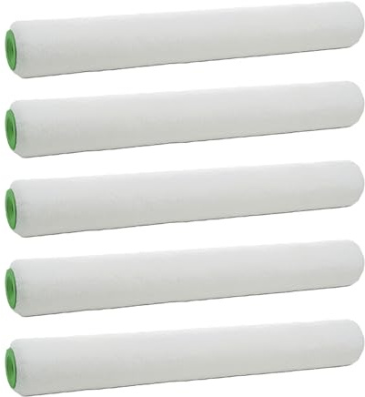 5er Pack Microfaser-Bodenbeschichtungswalze 500mm, Farbwalze für Epoxidharz und Versiegelung, Weiss, fusselfrei, professionelle Anstrichrolle