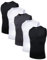 AMZSPORT 5er Pack Herren Tank Top Atmungsaktiv Kompressionsshirt Funktionsshirt Laufshirt Ärmelloses Unterhemd für Sport, Gym, Fitness und Running Schwarz Weiß Grau XXL