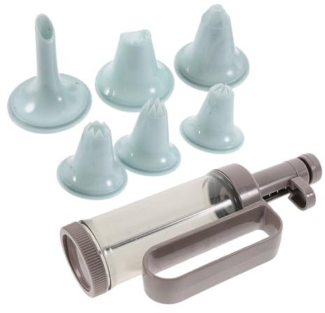 Garneck 2 Juegos Fabricante de Galletas Manga pastelera Molde Galletas Prensa de Galletas para Queso Prensa de Galletas para Hornear Molde de Torta decorador de postres Rosa Reutilizable