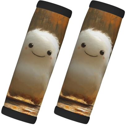 Cute Ghost Luggage Handle Wrap 2 Pcs Running in Forest Travel Bag Wraps for Luggage Suitcase Travel Bag Trolley Case Identifiers