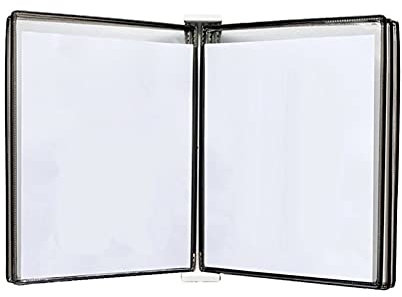 KXAOXGRC Wandmontierter Flip-File-Halter, A3-Display-Wandordner, A3 [16,53 Zoll × 11,69 Zoll] 10 Taschen(Black)