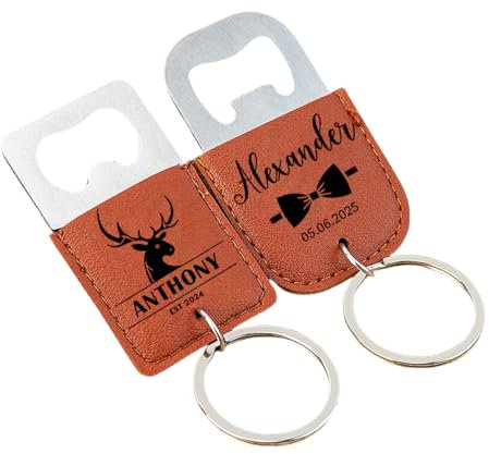 Portachiavi In ​​acciaio Inossidabile Con Logo Personalizzato In Pelle PU, Chiave Apribottiglie Personalizzata, Portachiavi Apribottiglie For Birra Incisi, Portachiavi Retrò Vintage, Regalo Di Nozze