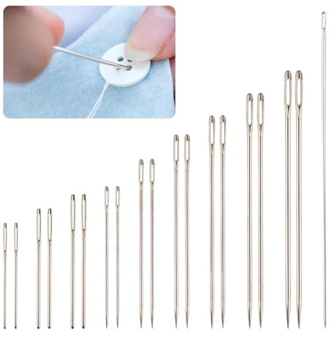 Nähnadeln 19 PCS Sticknadeln Stopfnadel Nähnadeln mit Großem Öhr Sticknadel 10 Größen Nicht Leicht Zu Brechen Geeignet für Wandteppiche Stickereien Handnähen Dekorationen und Andere Bastelarbeiten