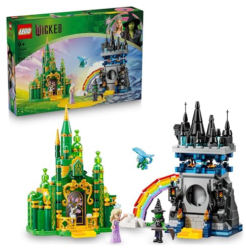 LEGO Wicked Emerald City & Kiamo Ko Castle - Kreatives Spielzeug mit Elphaba & Glinda Minifiguren sowie EIN AFFE & Zubehör - Kinder Geschenk für Mädchen, Jungen & Filmfans ab 9 Jahren - 75689