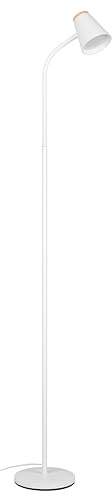 Reality Leuchten LED Stehleuchte Pongo R45831101, Kunststoff Weiß matt, Holznachbildung, inkl. 4.5 Watt LED, Flexarm