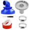 UHETLET Ugello di Ritiro per Piscina Girevole a 360° Set di Ugelli per Piscine 32 mm Ugello di Scarico per Piscina con 2 Fascette Stringitubo e 1 Nastro Adesivo Compatibile con Piscina Intex Bestway