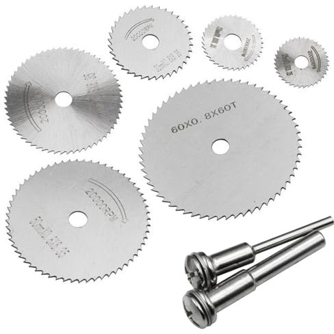 8Pcs Rotary Drill Saw Blades,HSS Saw Disc Wheel Cutting Blades,Drill Saw Blades,Steel Saw Disc Wheel Cutting Blades with 1/8 Straight Shank Mandrel for Drills Rotary Tools Wood Plastic Metal Cutting