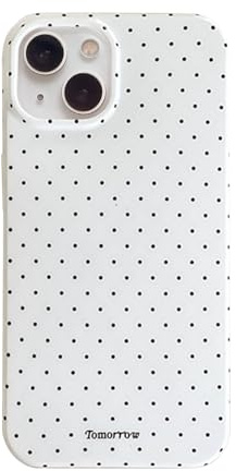 Reownest Handyhülle für iPhone 15 Hülle Polka Dot, Cute Mode Wellenpunkt Muster Aesthetic Design Case für Frauen Mädchen, Weiche TPU Cover Ultra Dünne Silikon Stoßfest Schutzhülle-Weiß