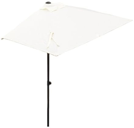 GSKDZG Parasol De Terrasse Demi-parasol Mural 200cm 250cm 270cm Parasol De Jardin Rectangulaire, Pour Terrasse, Balcon, Jardin, Réglable En Hauteur(Beige,200x100cm/6.5x3ft)