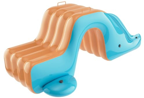 Aufblasbarer Poolrutsche, 41, 3 x 68, 9 x 29, 5 PVC-Swimmingpool-Rutschen, Anti-Rollover breites Wasser für Außen-, Innen-, Garten-, Orange + Blau-, Wasserrutschen-Objektträger