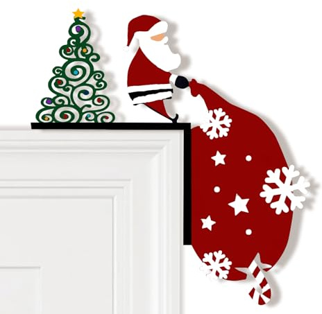 Audio frequency% Addobbo Natalizio per Porta Decorazioni Casa Natale Decorazioni Natalizie Utilizzato per Camera da Letto, Bagno, Esterno, Telaio della Porta del Balcone (A)