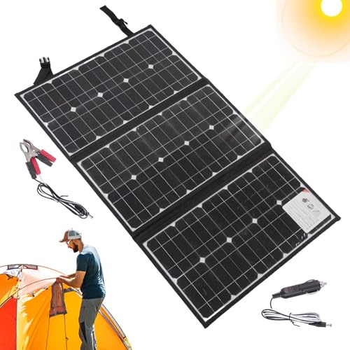 Solpanel för vandring - 600 W bärbar laddare, bärbar vikbar solpanel, dubbel USB-utgång och, lättviktig laddare | Kompakt kraftstation för bärbara surfplattor och datorer D